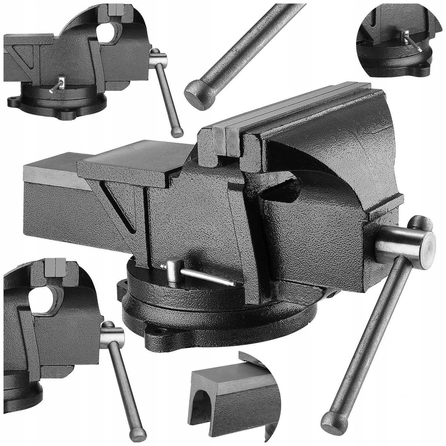 Sukamas metalo apdirbimo spaustuvas su priekalu, 140 mm, 10 kg, ketaus, DEKO