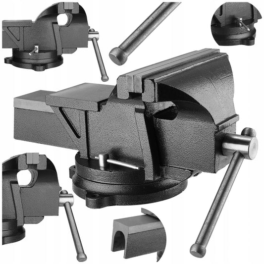 Sukamas metalo apdirbimo spaustuvas su priekalu, 140 mm, 10 kg, ketaus, DEKO