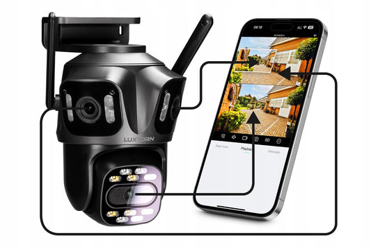 Lauko pasukama kamera su 3 objektyvais IP WIFI 2x2MPx +4MPx LUXTORN