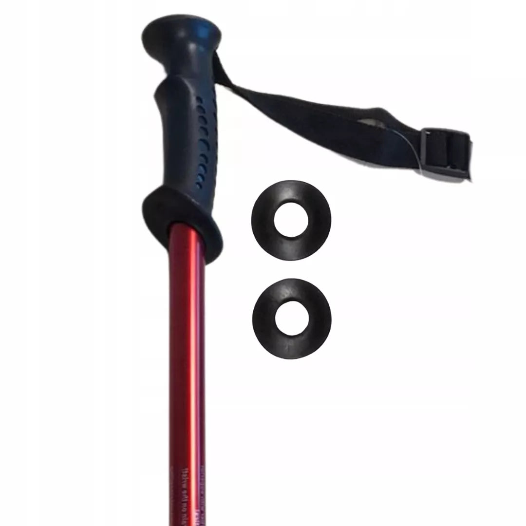 3-segmentinės teleskopinės vaikščiojimo lazdos "Nordic Walking", sulankstomos, raudonos