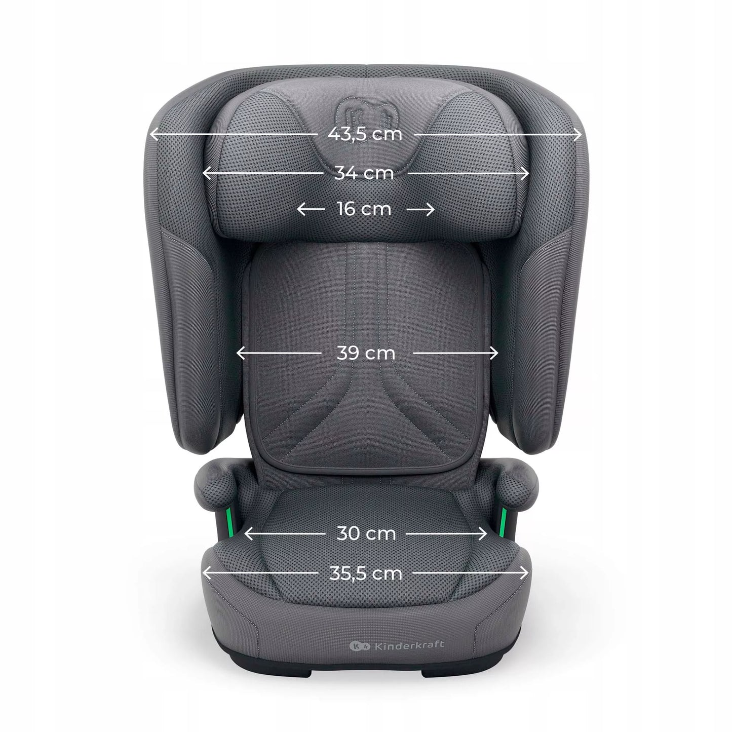 Automobilinė kėdutė 3,5-12 metų, 100-150 cm, 15-36 kg, UNITY 2, Pilka, Kinderkraft