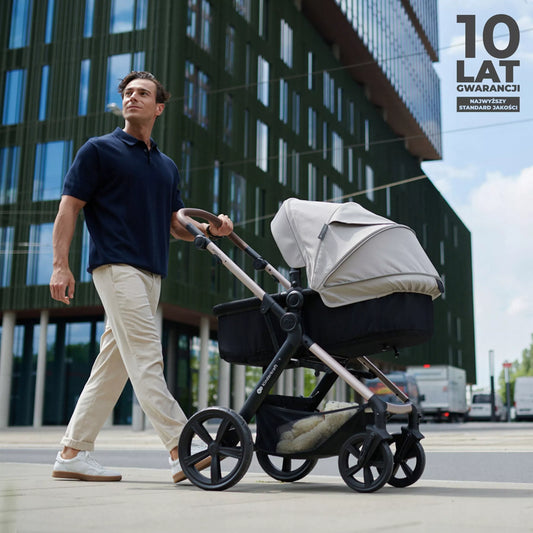 Kinderkraft Daugiafunkcis vežimėlis 4in1 MOOV 2 Kėdutė Bazinė MINK PRO Smėlio