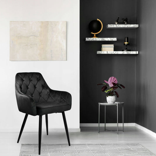 Aksominė kėdė Atlanta Velvet Juoda