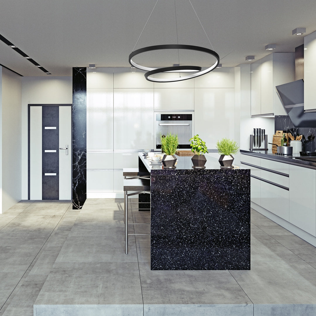 Pakabinamas šviestuvas juodas lubinis pakabinamas šviestuvas LUCERO BLACK 48W LED