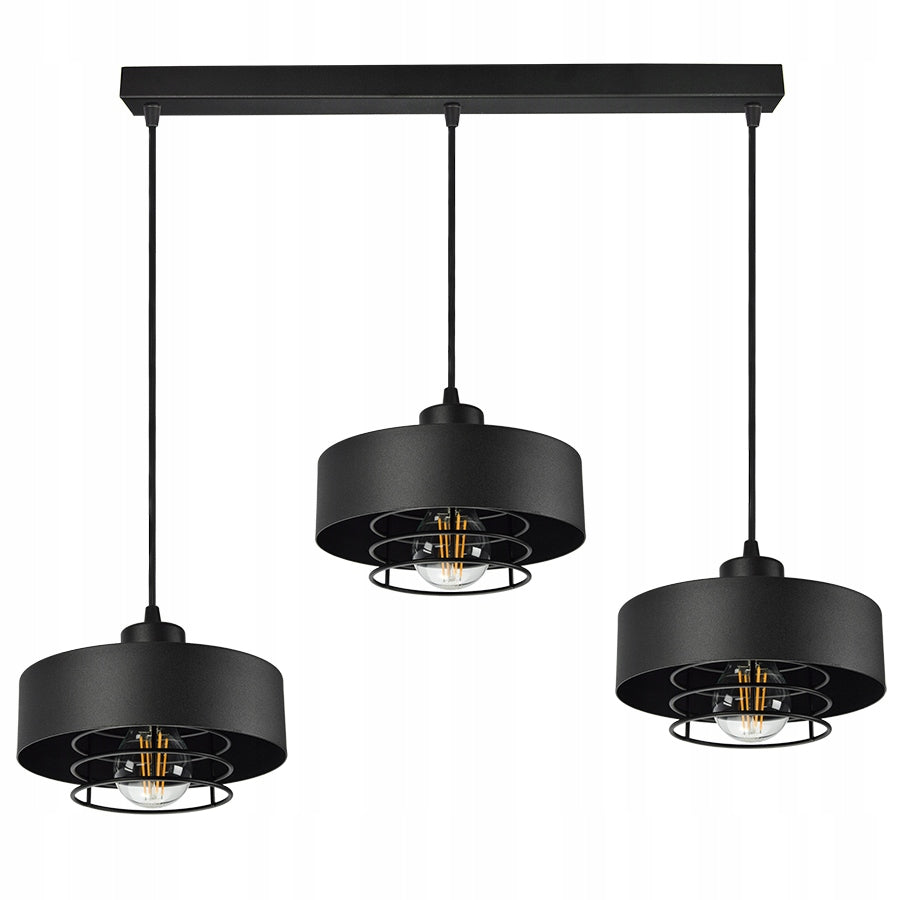 Pakabinamas lubinis šviestuvas / sietynas, juodas, Loft Edison