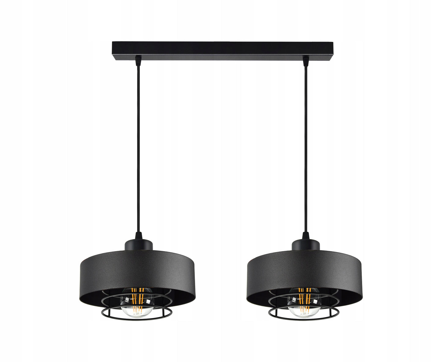 Juodas pakabinamas lubinis šviestuvas Loft Edison stiliaus