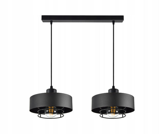 Juodas pakabinamas lubinis šviestuvas Loft Edison stiliaus