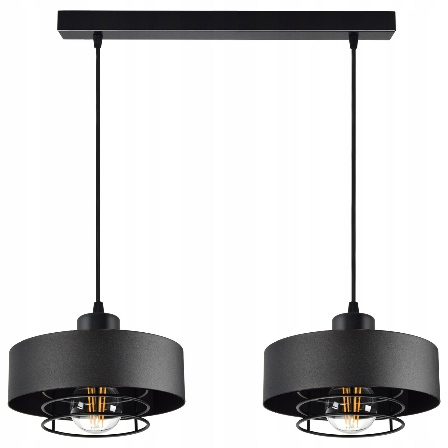 Juodas pakabinamas lubinis šviestuvas Loft Edison stiliaus