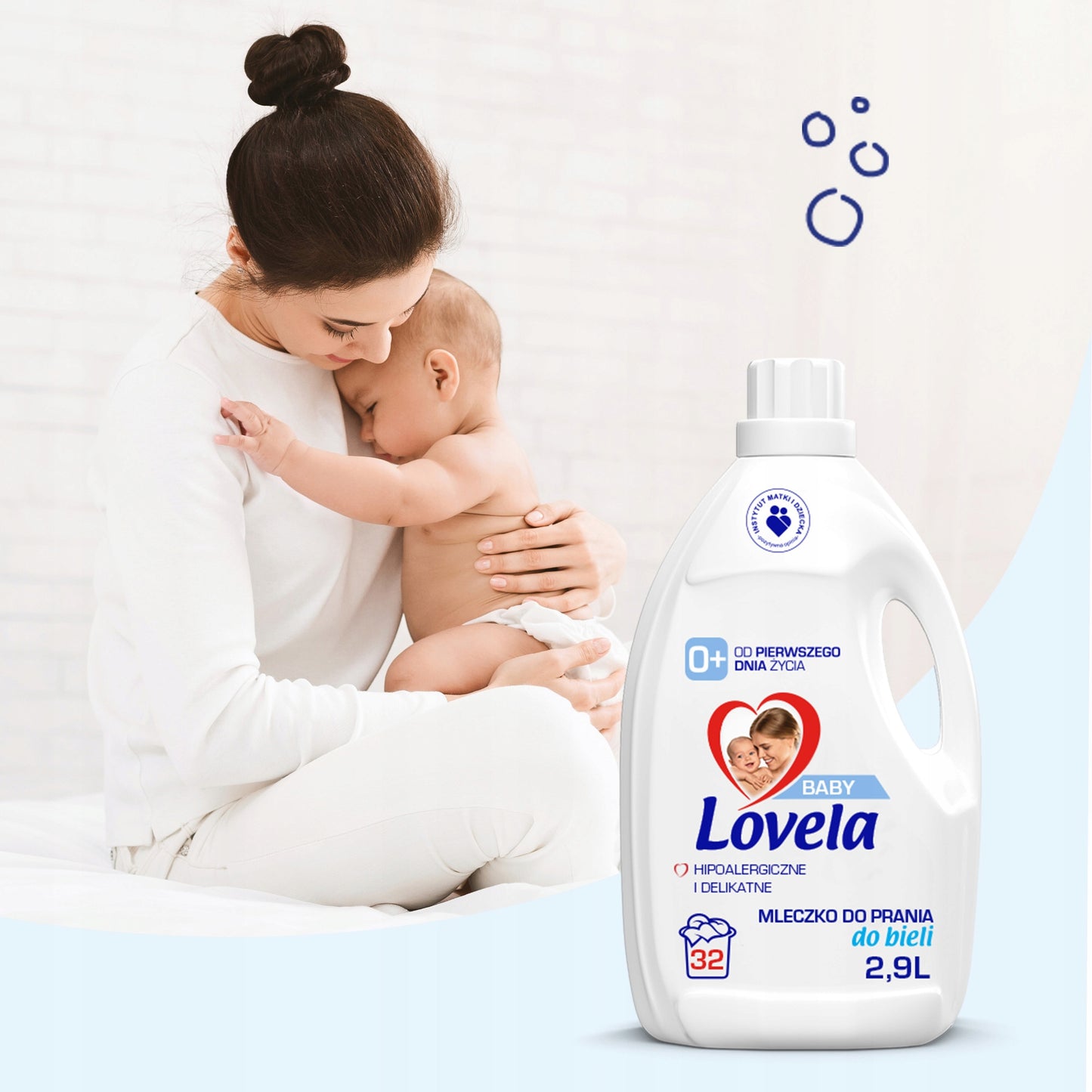 LOVELA Hipoalerginis Skystas skalbiklis Baltiems ir Spalvotiems Audiniams 4 vnt. x 2,9 L