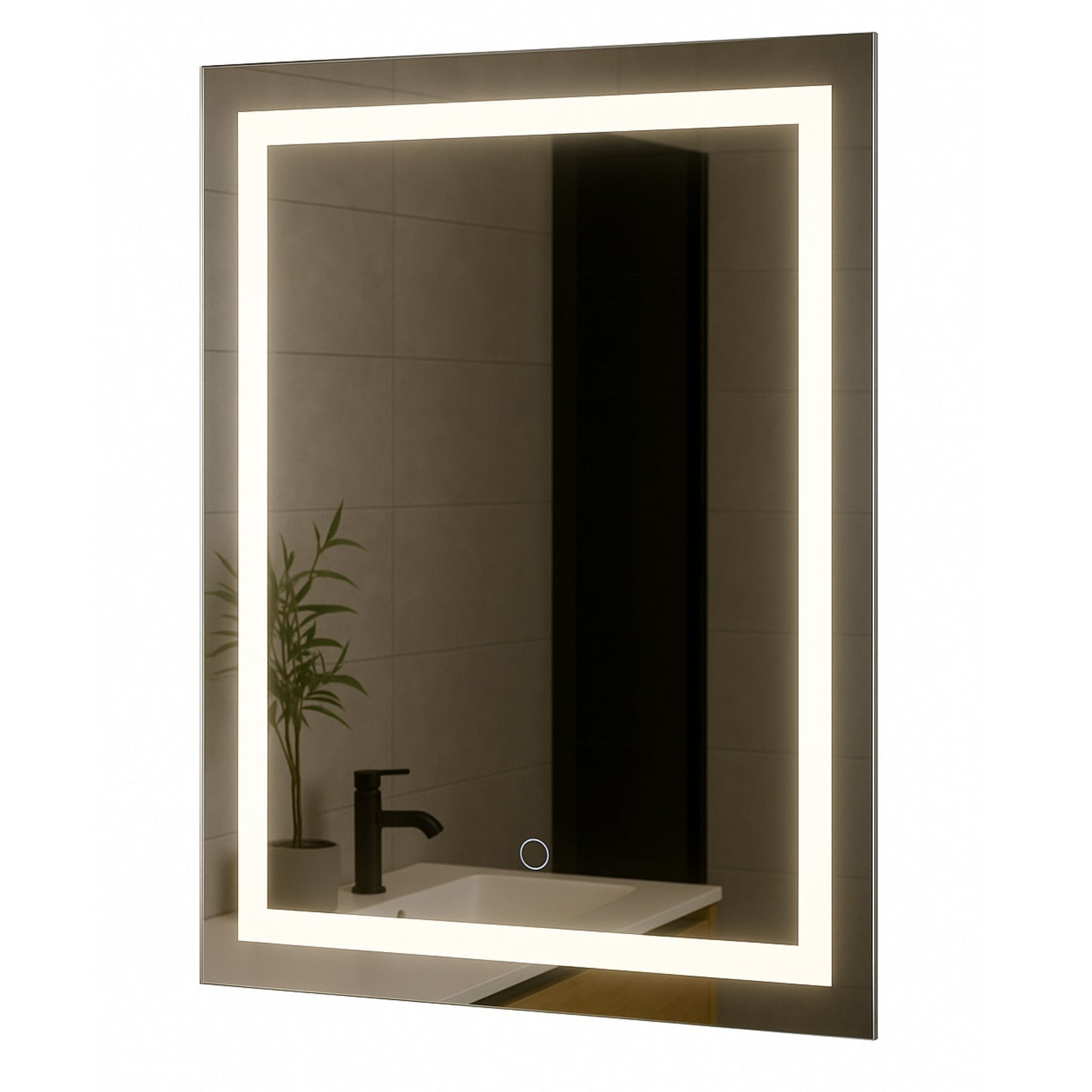 Vonios veidrodis LUNA 60 X 80 cm jutiklinis jungiklis LED apšvietimas