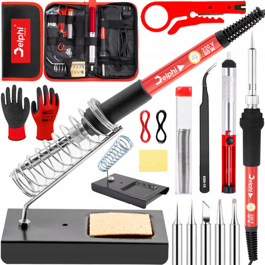 PRECIZINIS KOLBINIS LITUOKLIS 60W ATRESISTORINIS, LITAVIMO RINKINYS, STOVAS, DĖKLAS