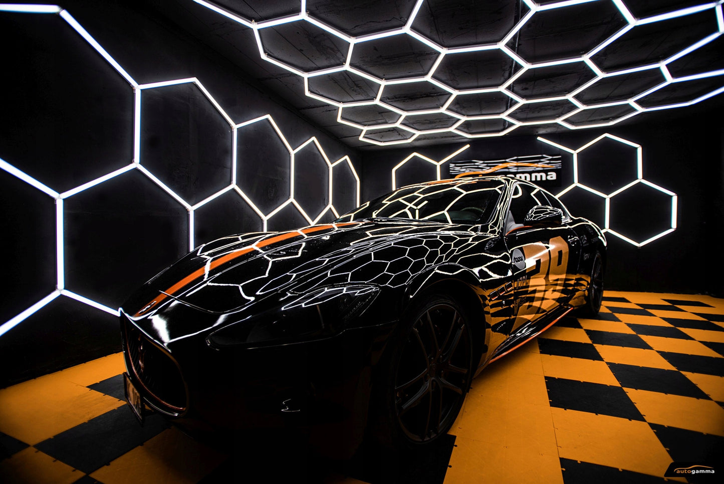 HEXAGON LED Panel apšvietimas Dirbtuvių Garažo Namų 297 x 515 5500-6000K