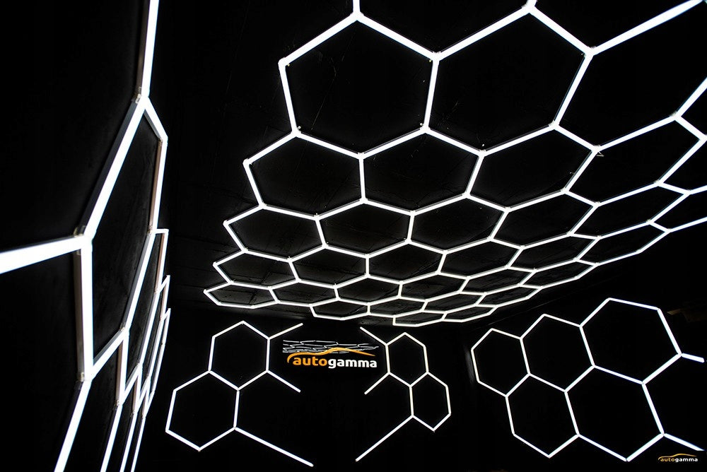 HEXAGON LED Panel apšvietimas Dirbtuvių Garažo Namų 297 x 515 5500-6000K