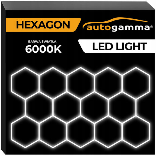 HEXAGON LED Panel apšvietimas Dirbtuvių Garažo Namų 297 x 515 5500-6000K