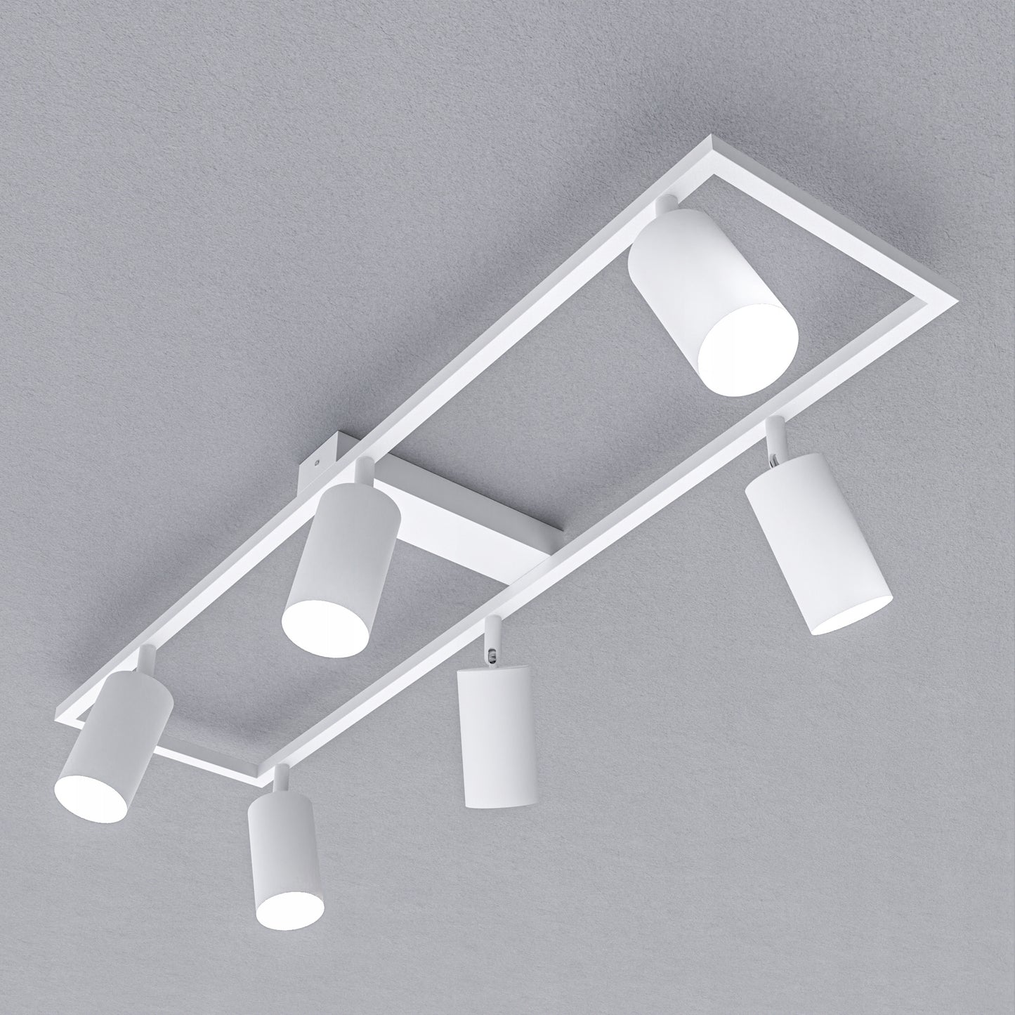 Lubinis šviestuvas su 6 GU10 LED/halogeniniais taškiniais prožektoriais, reguliuojamas sieninis šviestuvas, LED lubinė lempa