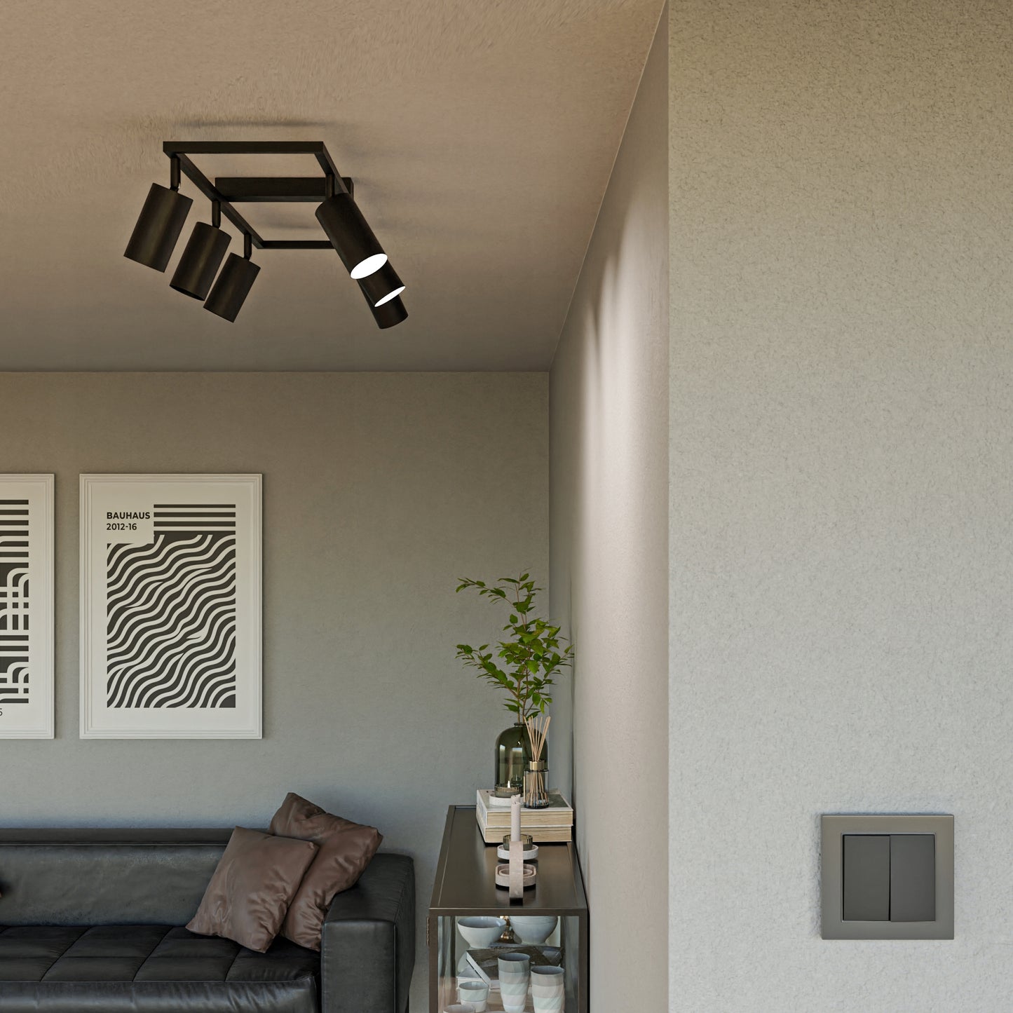 Lubinis šviestuvas su 6 x GU10 LED halogenais, reguliuojamas, prožektorius