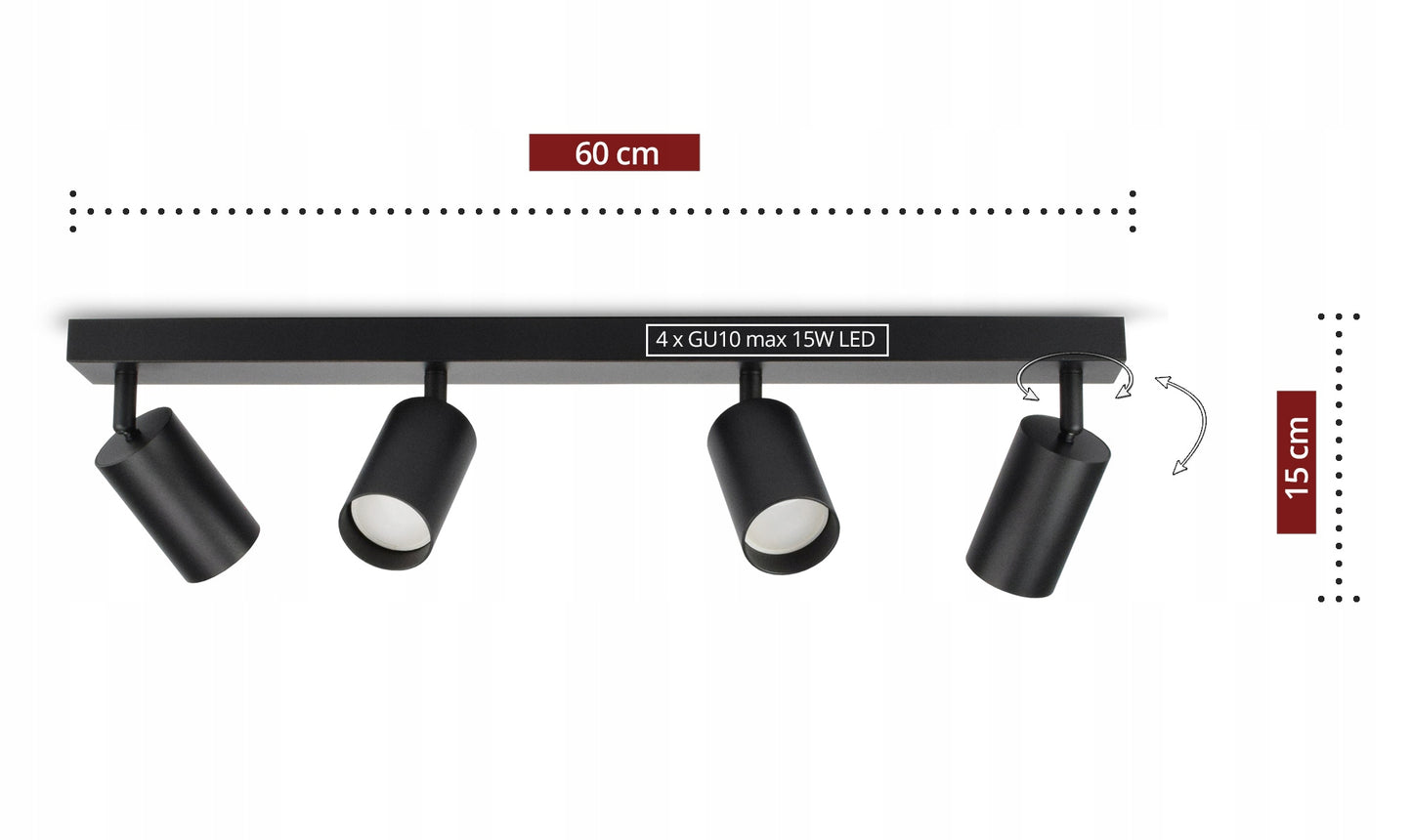 Lubinis šviestuvas Liustra Plafonas Vamzdžiai Metalinis SPOT BG4 LED GU10