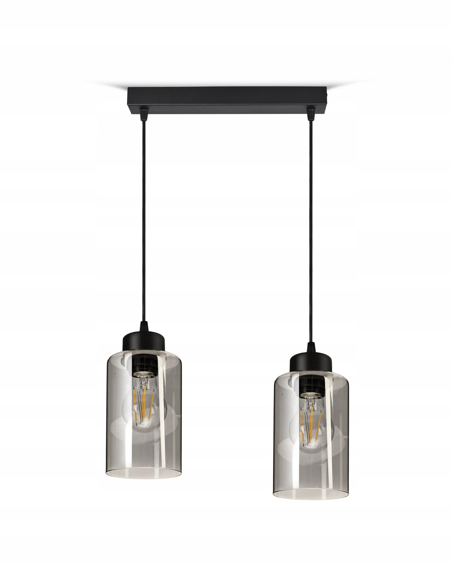 Pakabinamas lubinis šviestuvas juodas stiklinis Glass Tube 535-BZ2 LED E27