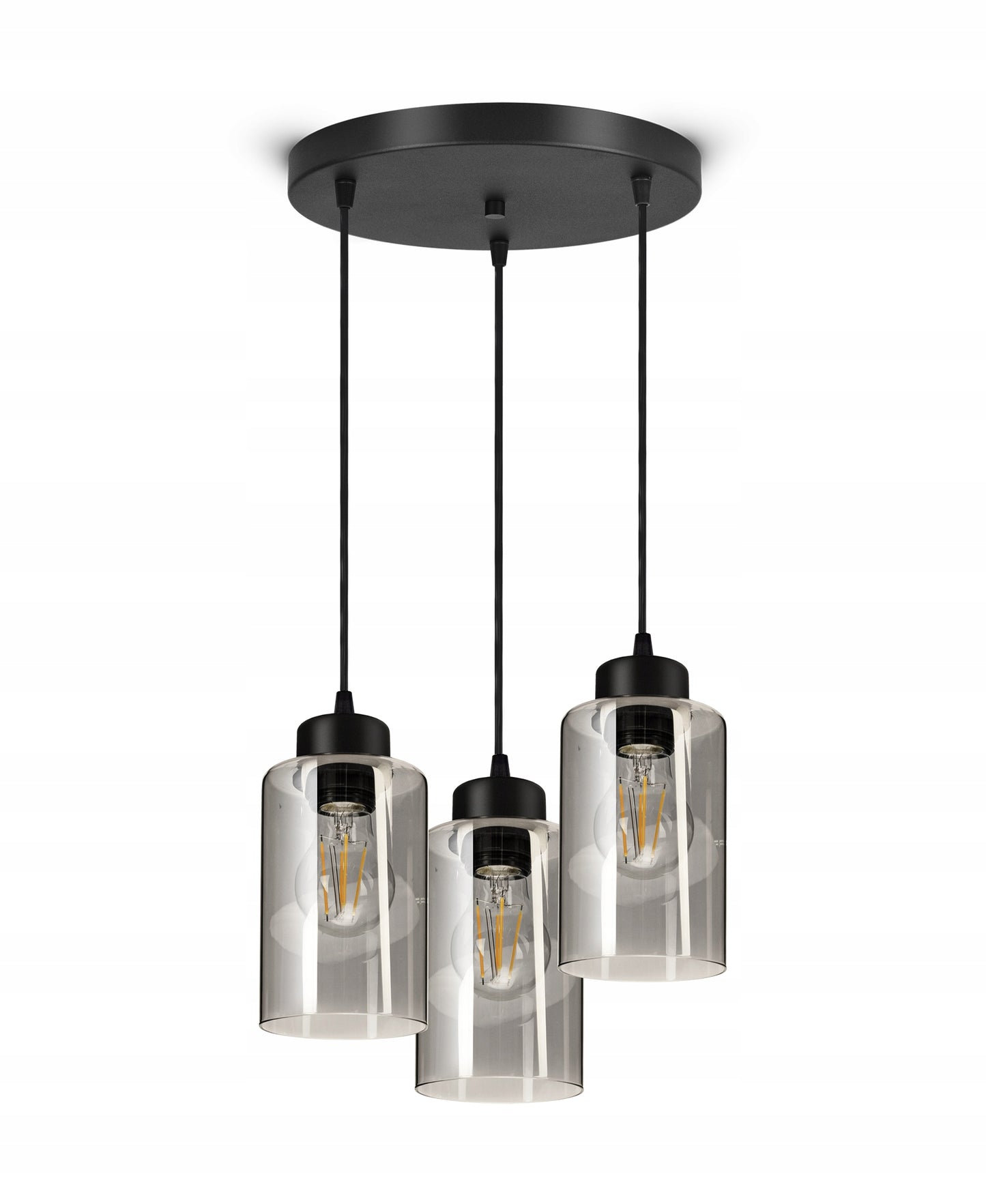 Pakabinamas lubinis šviestuvas liustra juodas stiklinis Glass Tube 535-EZ3 LED E27