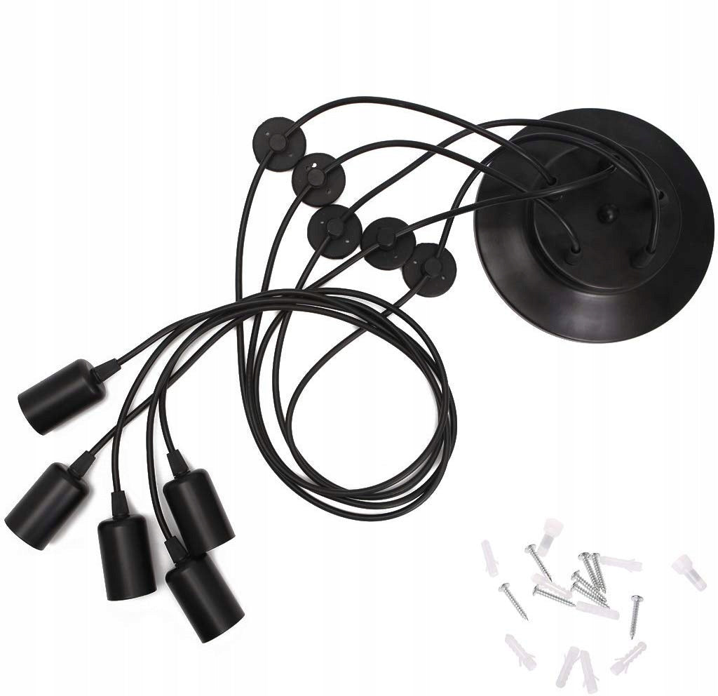 Kabantis lubinis šviestuvas Voras 5x E27 LED sietynas loft SuperLED