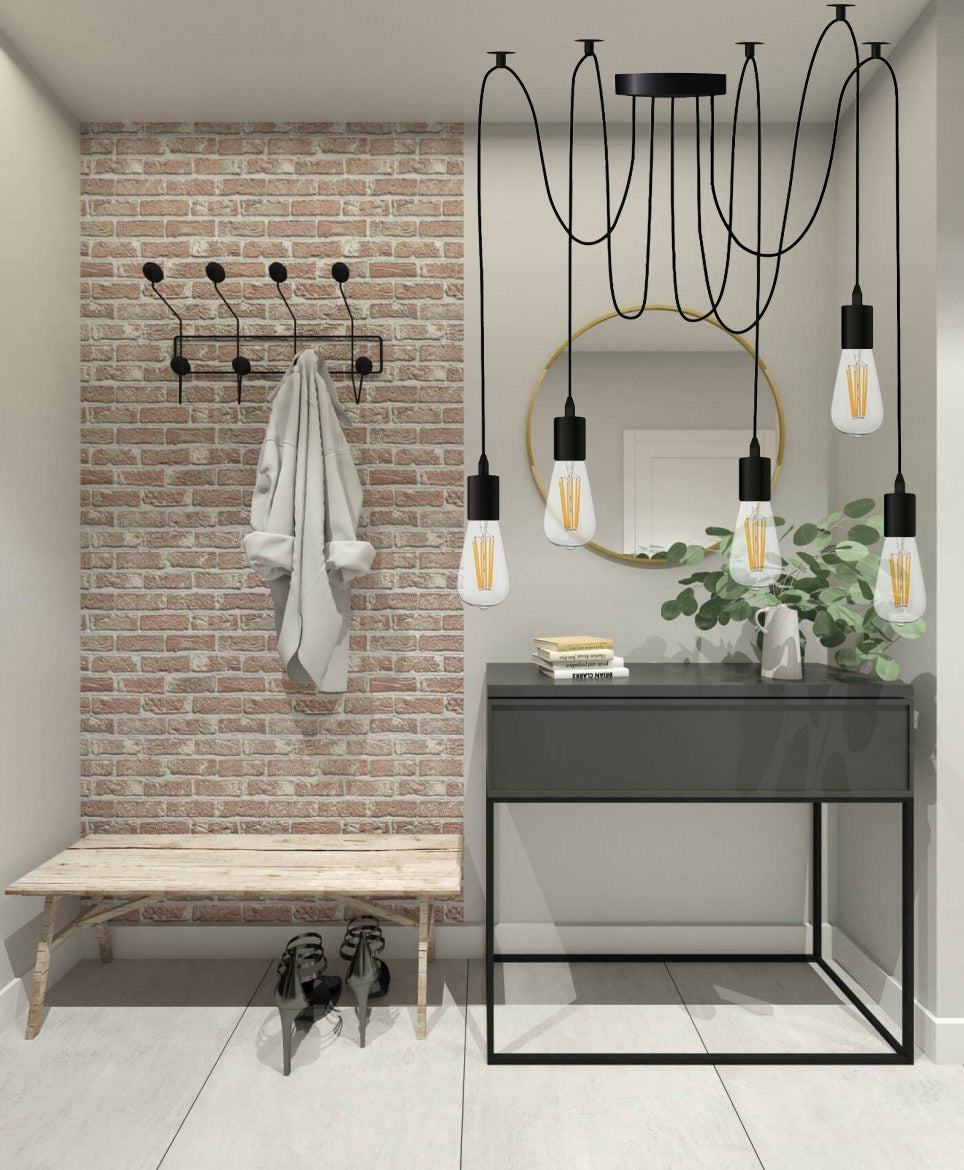 Kabantis lubinis šviestuvas Voras 5x E27 LED sietynas loft SuperLED