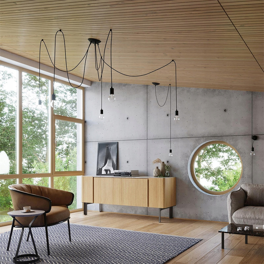 Kabantis lubinis šviestuvas Voras 5x E27 LED sietynas loft SuperLED