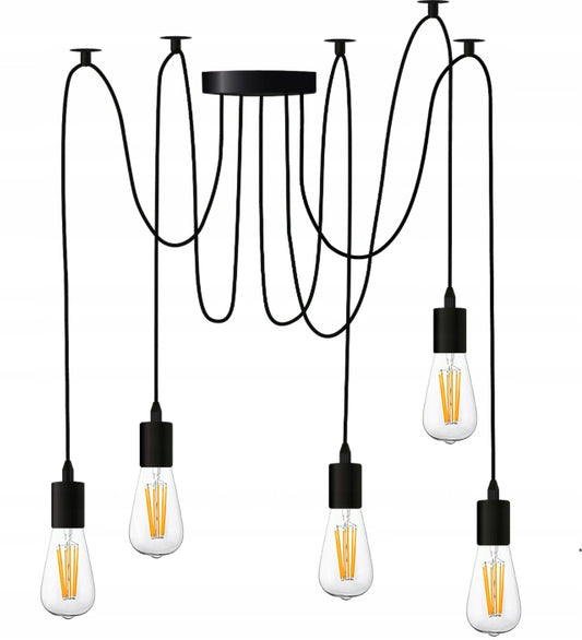 Kabantis lubinis šviestuvas Voras 5x E27 LED sietynas loft SuperLED