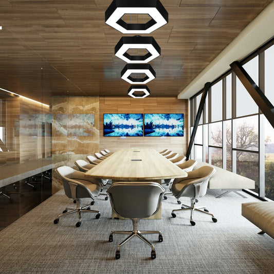 Lubinis kabantis šviestuvas-kristalas LED 60cm Hexagon