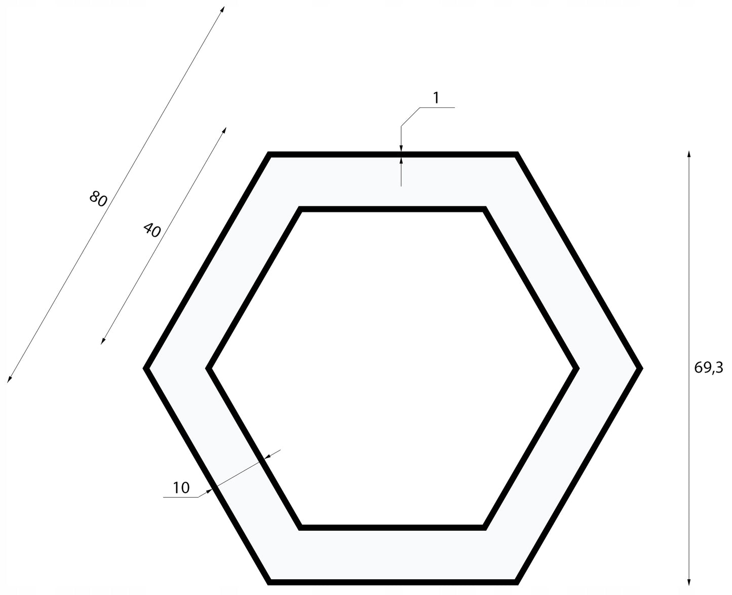 Pakabinamas lubinis LED šviestuvas 80cm Šešiakampis