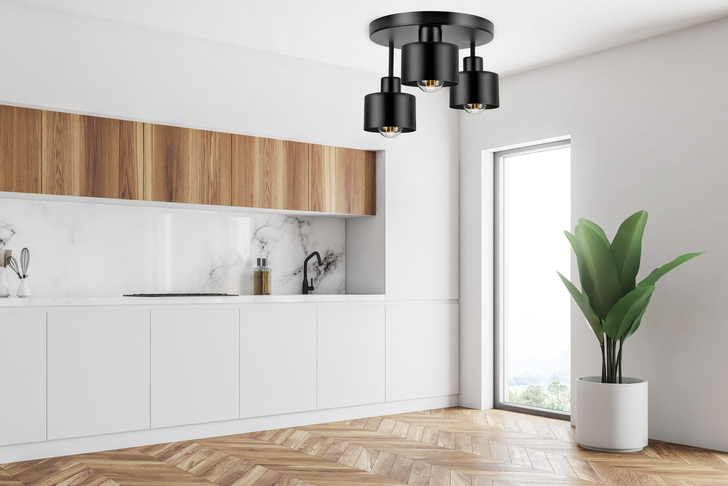 Lubinis šviestuvas Liustra Plafonas Metalinis LOFT LED 3xE27 juodas 382-E3 SPOT