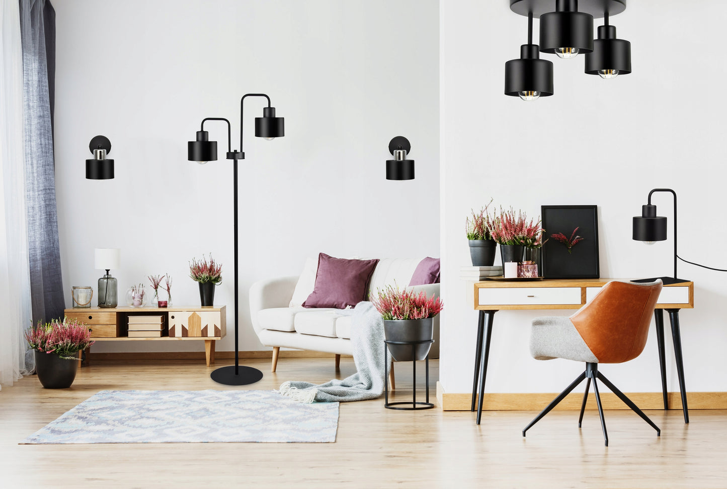 Lubinis šviestuvas Liustra Plafonas Metalinis LOFT LED 3xE27 juodas 382-E3 SPOT