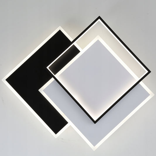 Kabantis šviestuvas PLAFON LED juodas modernus kvadratinis su pulteliu 3 spalvų