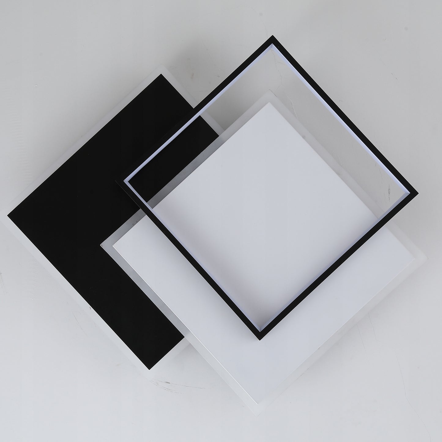 Kabantis šviestuvas PLAFON LED juodas modernus kvadratinis su pulteliu 3 spalvų