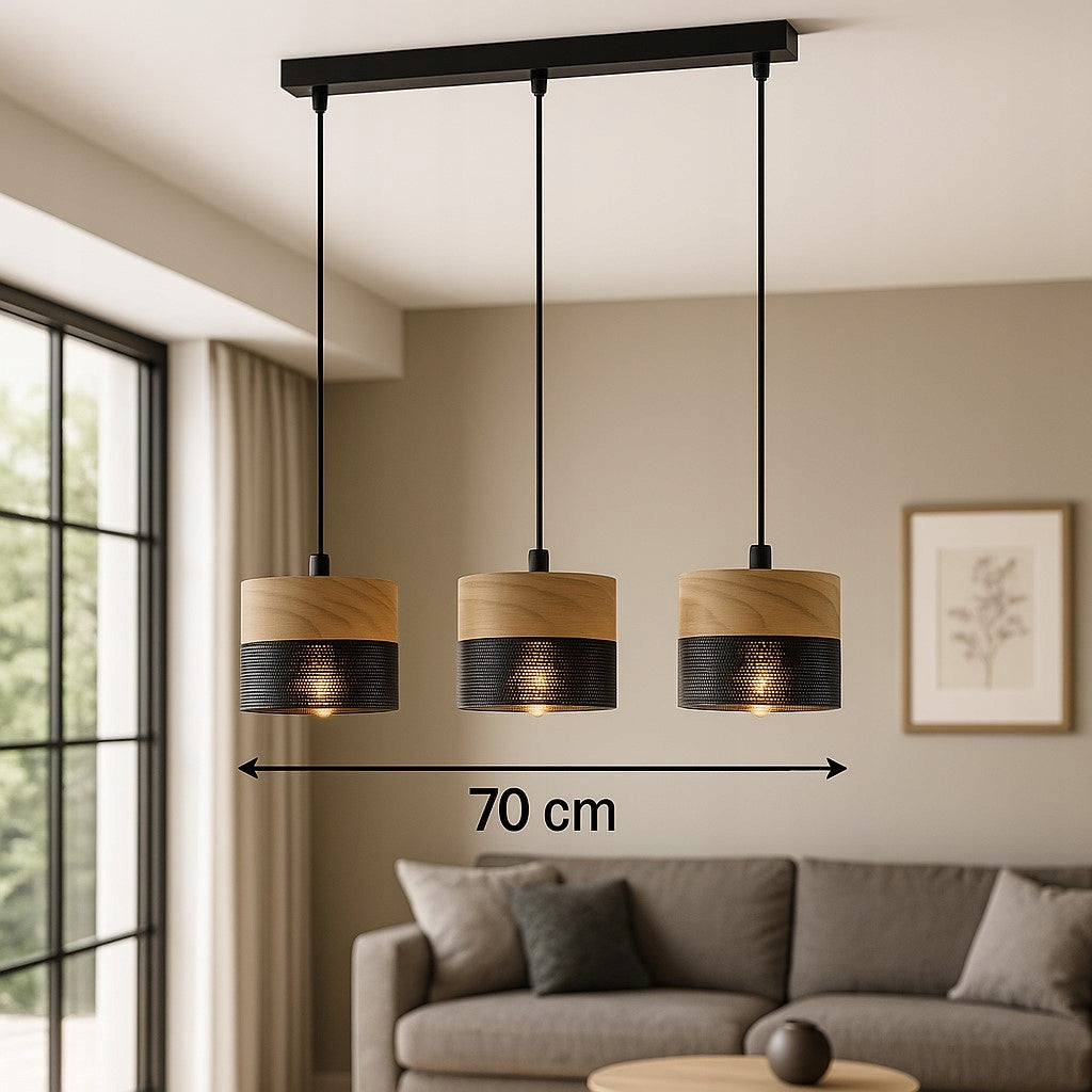 Pakabinamas šviestuvas liustra loft metal juodas E27 virš stalo svetainė virtuvė