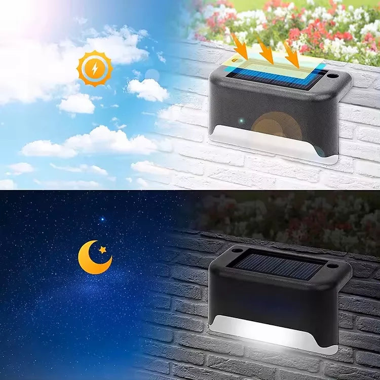 Solarne lampki ogrodowe LED na schody, płot i do ogrodu z czujnikiem zmierzchu