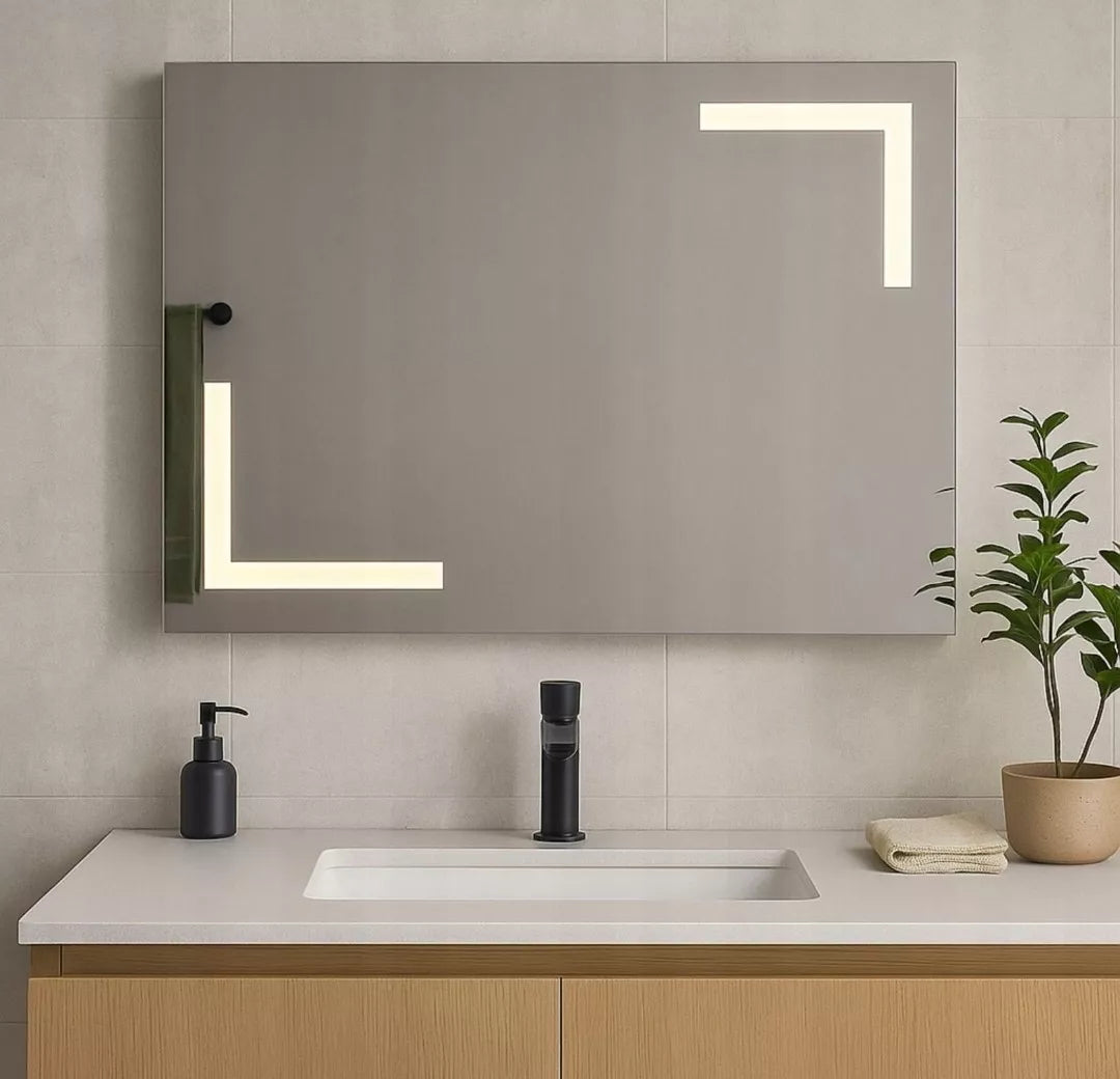 Didelis LED vonios veidrodis Aries 100x80 cm be jungiklio