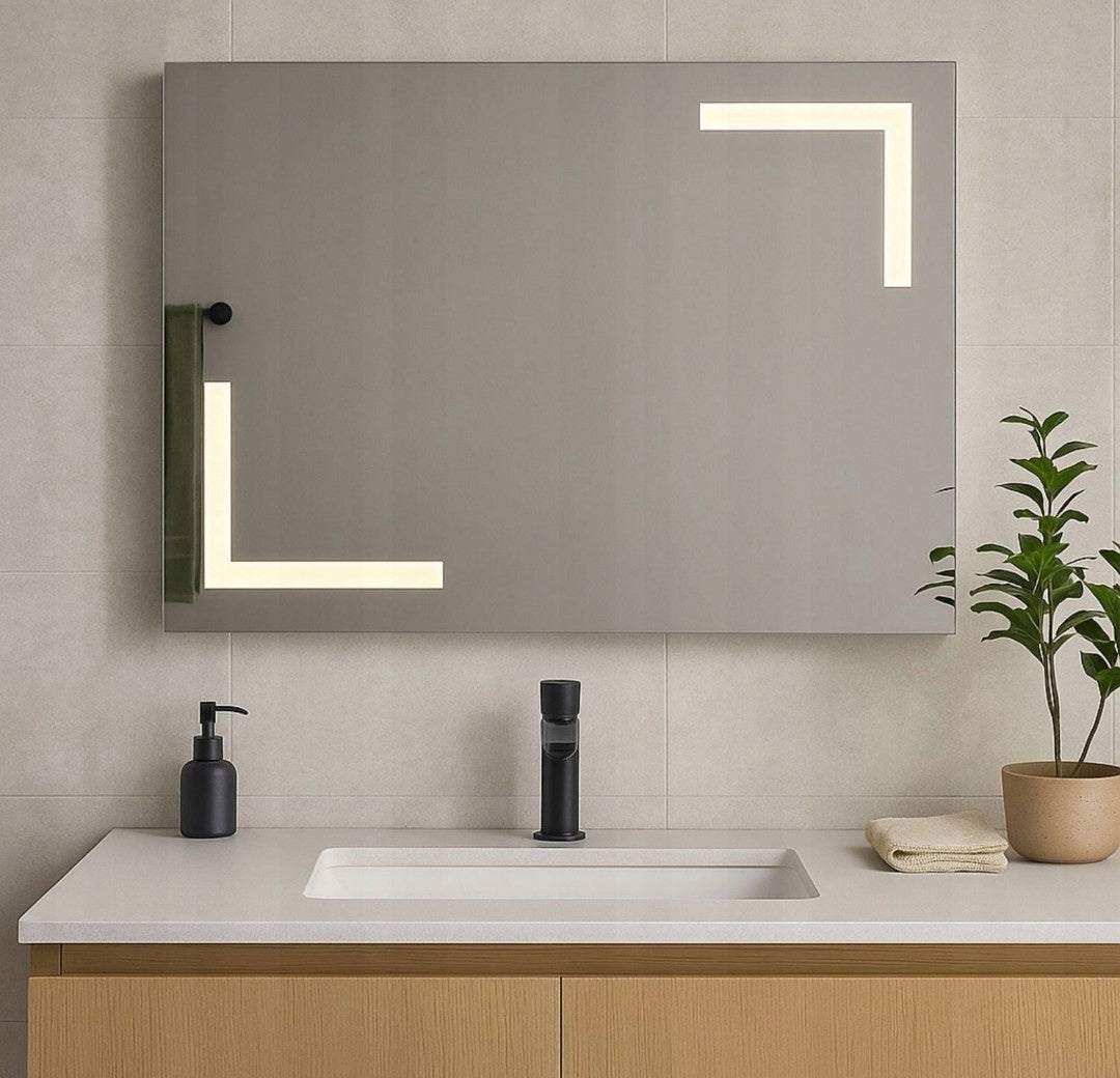 Didelis LED vonios veidrodis Aries 100x80 cm be jungiklio