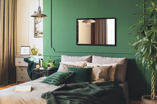 Stačiakampis veidrodis juodame glamour rėmelyje 60x40