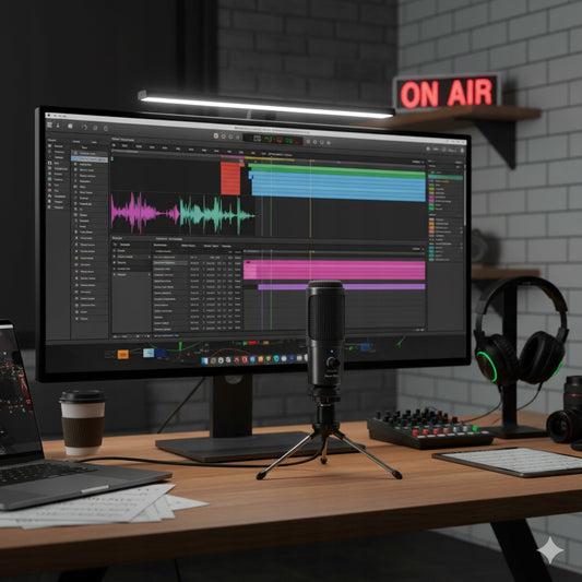 Mikrofonas New Bee USB kompiuteriui talpinis žaidimų stalinis + stovas