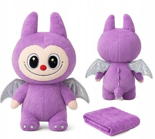 Pliušinis žaislas LABUBU, didelis, su sparneliais, 50 cm, su pledu