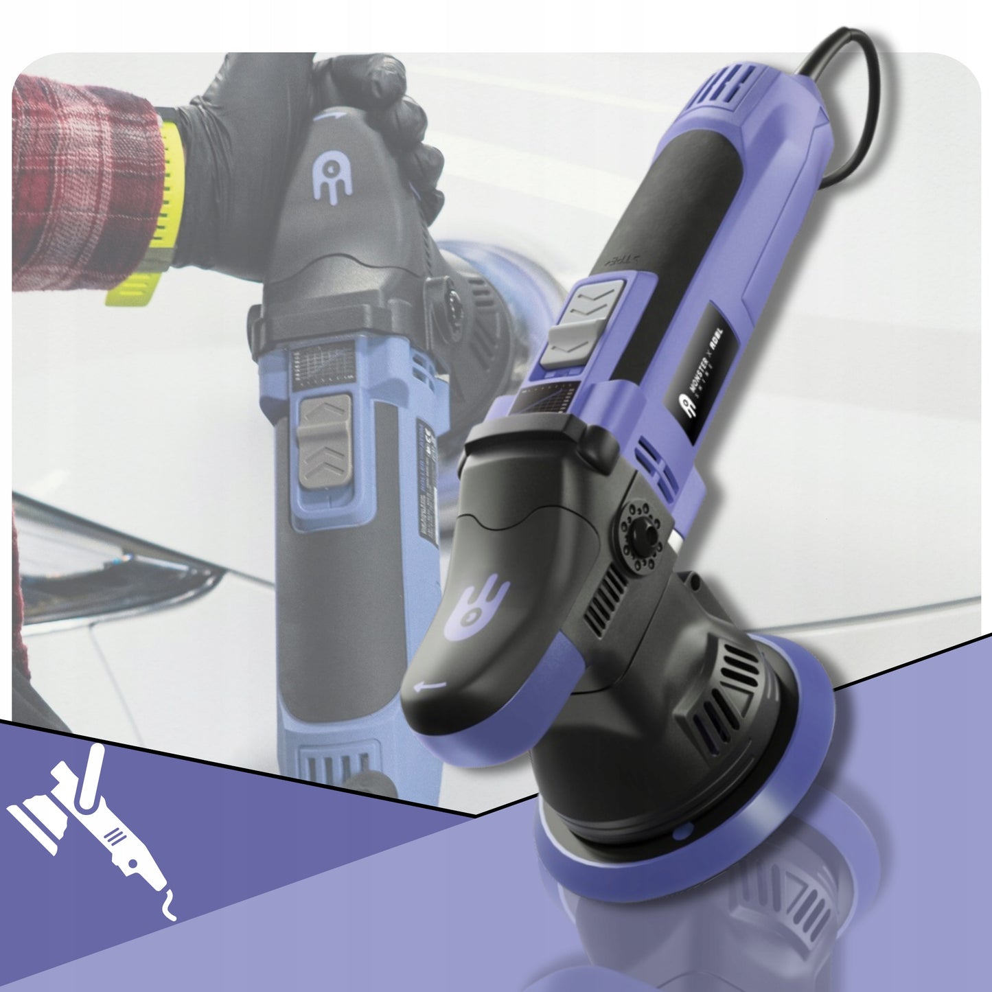 Poliravimo mašina Monster Shine X ADBL ATOM D09 automobilių poliravimui