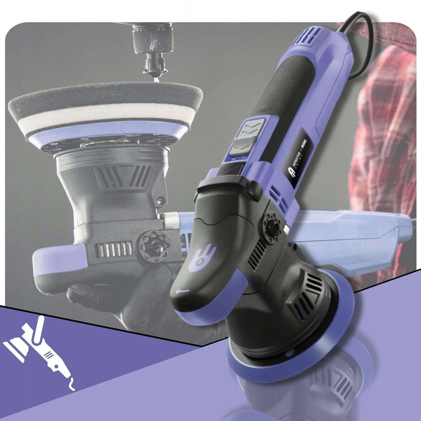 Poliravimo mašina Monster Shine X ADBL ATOM D09 automobilių poliravimui