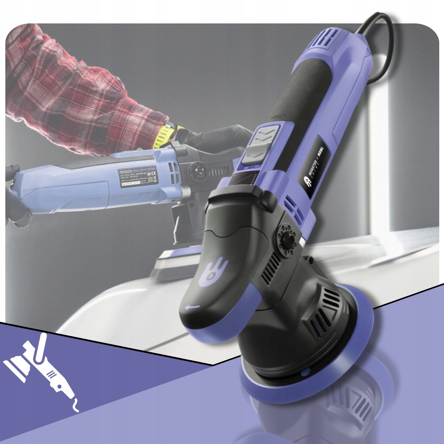 Poliravimo mašina Monster Shine X ADBL ATOM D09 automobilių poliravimui