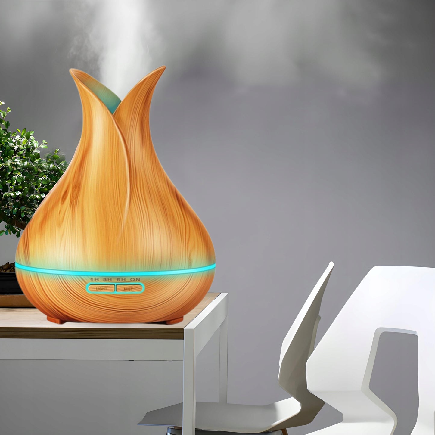 Ultragarsinis mini oro drėkintuvas su LED, 7 spalvomis ir aromaterapija