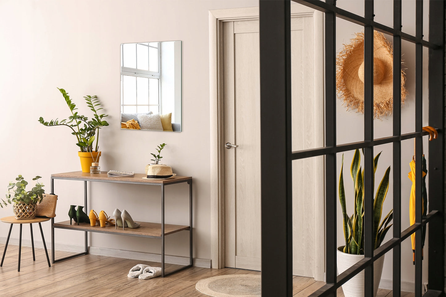 Modernus stačiakampis veidrodis be rėmelio 70x50 cm