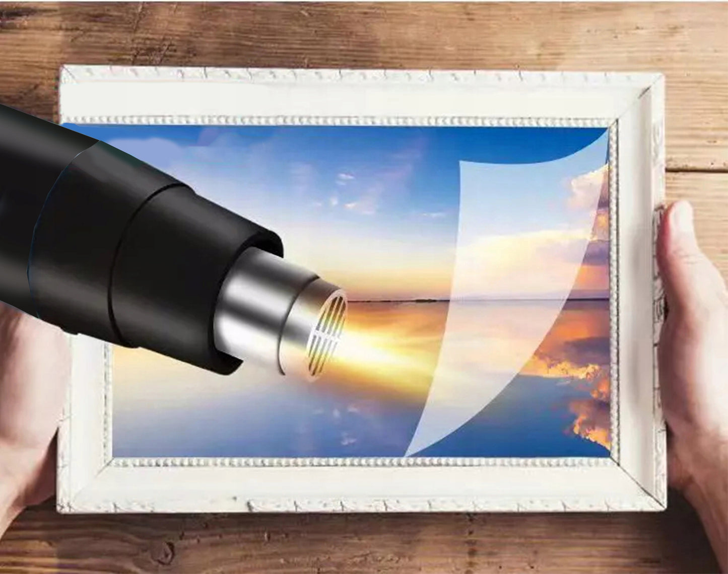 Elektrinis karšto oro pūtiklis 2000W, reguliuojamas, 230V, 2 greičiai, 100-600°C, galingas + 4 antgaliai