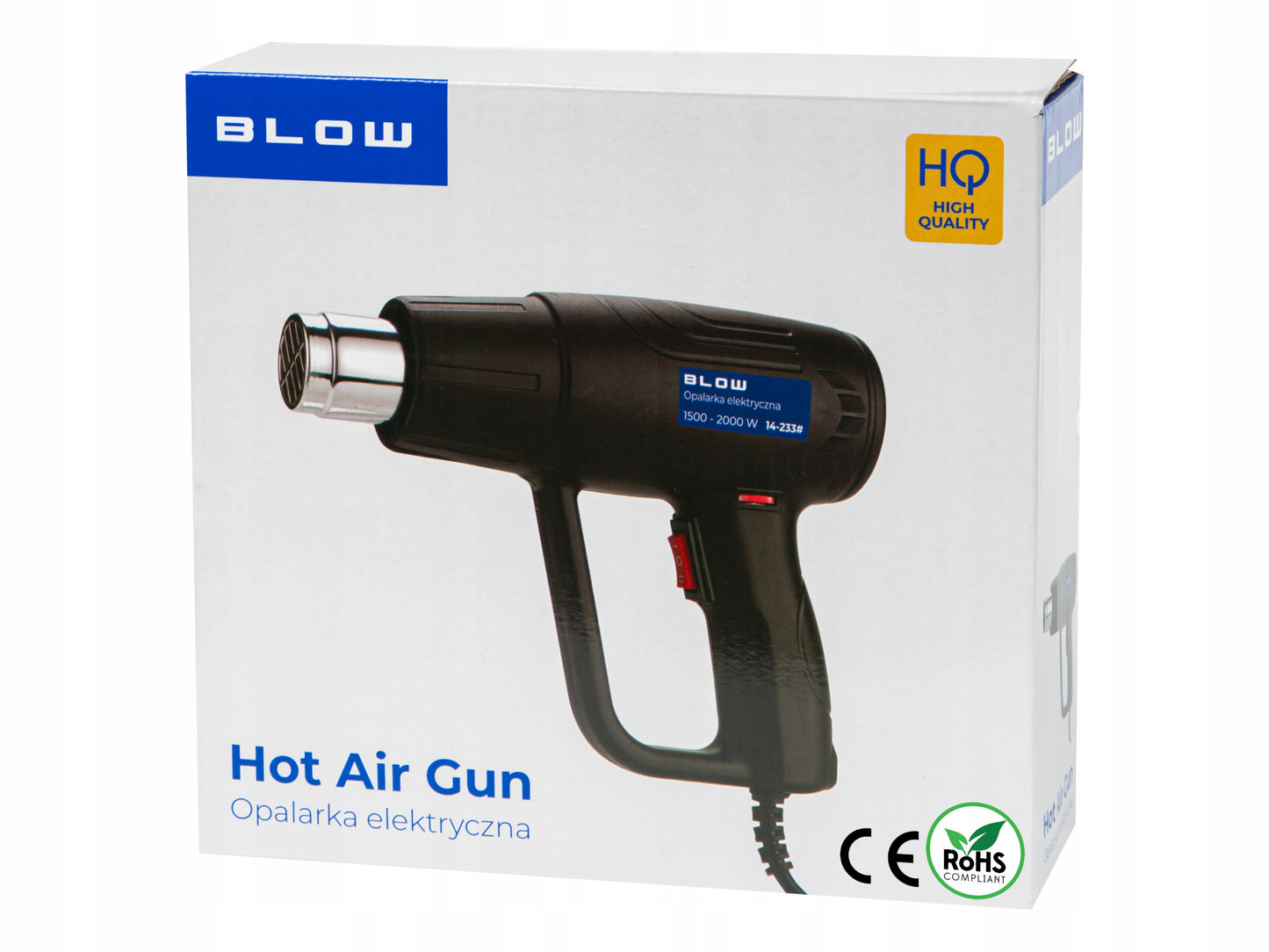 Elektrinis karšto oro pūtiklis 2000W, reguliuojamas, 230V, 2 greičiai, 100-600°C, galingas + 4 antgaliai