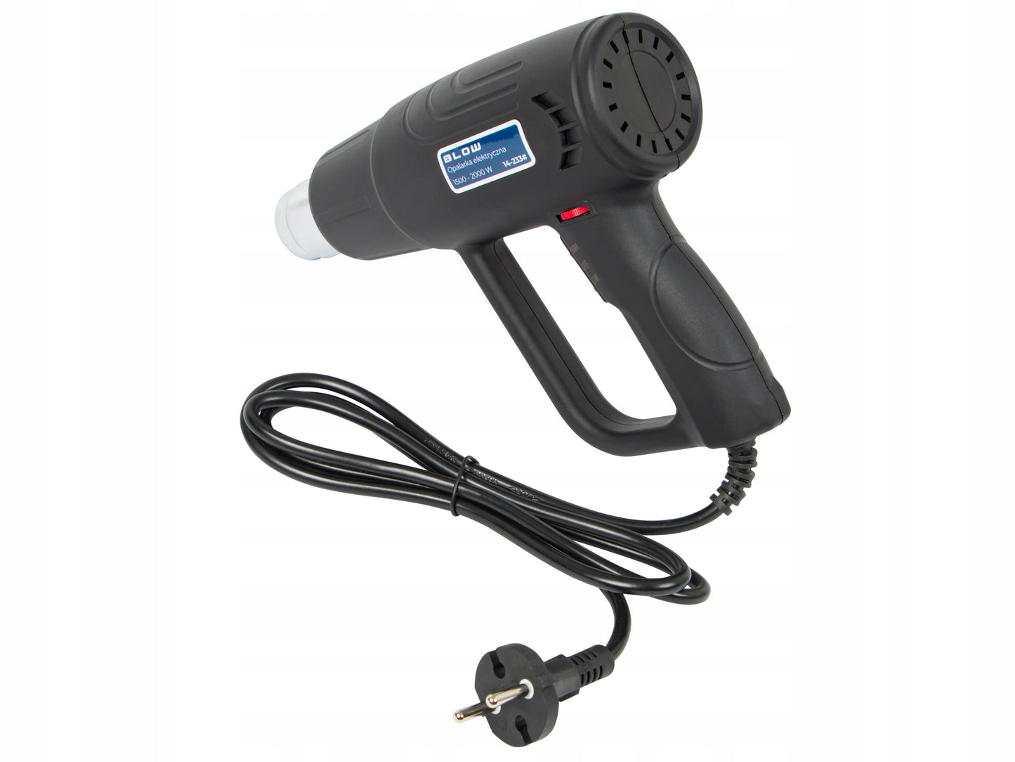 Elektrinis karšto oro pūtiklis 2000W, reguliuojamas, 230V, 2 greičiai, 100-600°C, galingas + 4 antgaliai