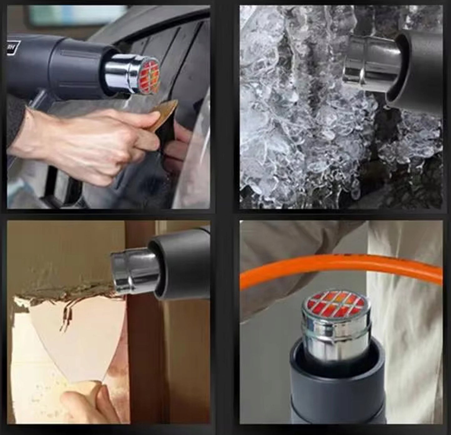 Elektrinis karšto oro pūtiklis 2000W, reguliuojamas, 230V, 2 greičiai, 100-600°C, galingas + 4 antgaliai