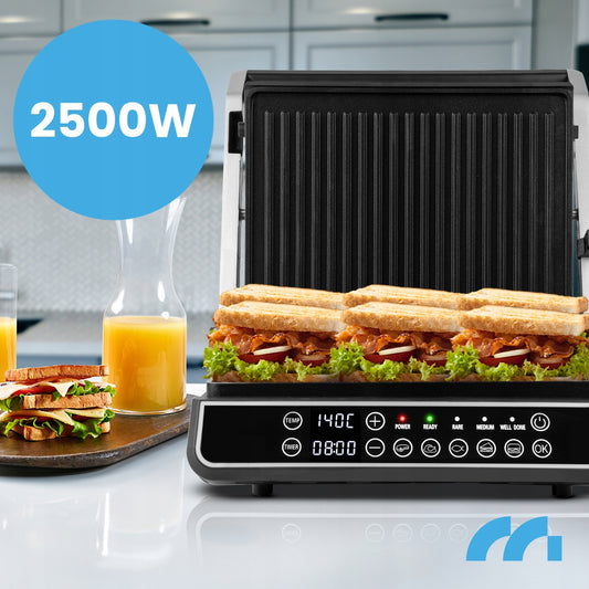 Elektrinis sumuštinių keptuvas-grilius, atidaromas, 2500W, su ekranu